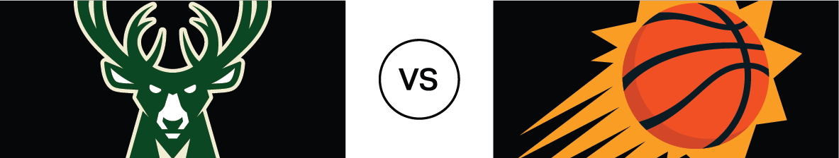 Suns vs Bucks logo lockup